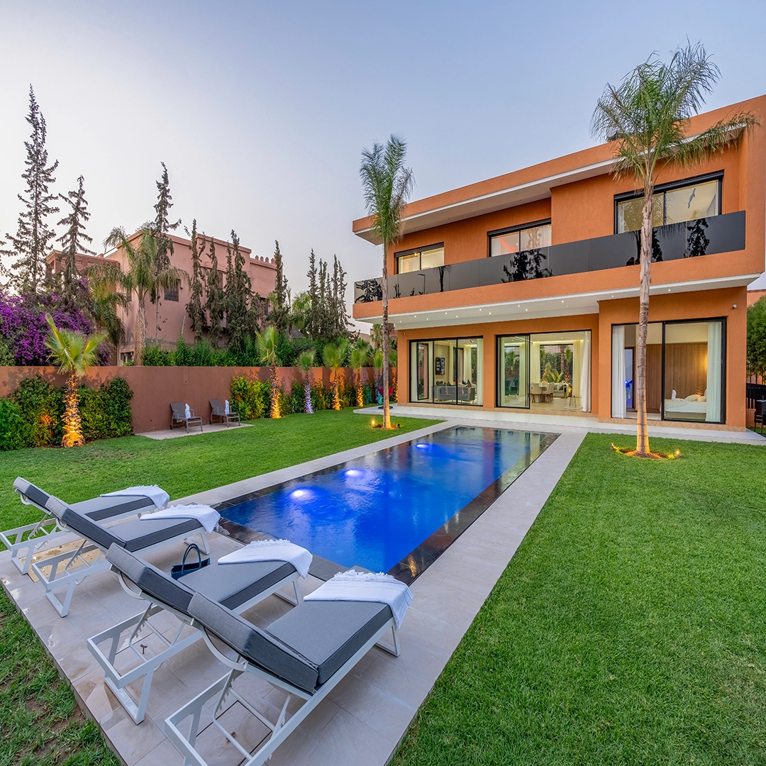 Séjour Marrakech - Villa Mareva façade avec piscine
